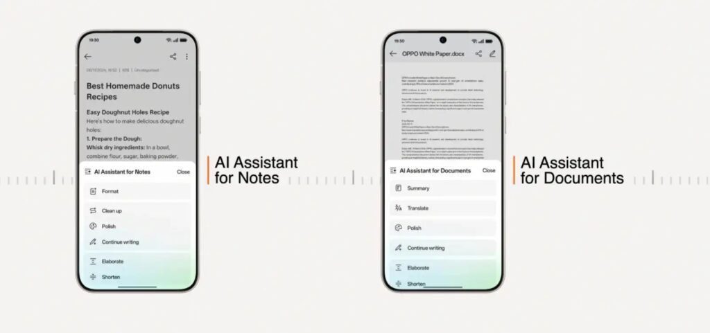 ColorOS 15 AI Notes app and Documents APP