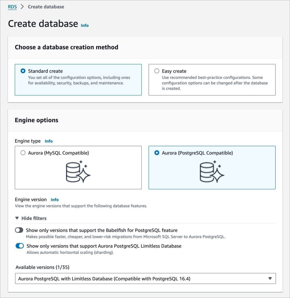 Establish a Cluster of Aurora PostgreSQL Limitless Databases