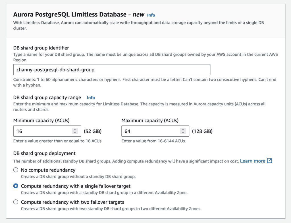 Aurora PostgreSQL Limitless Database 